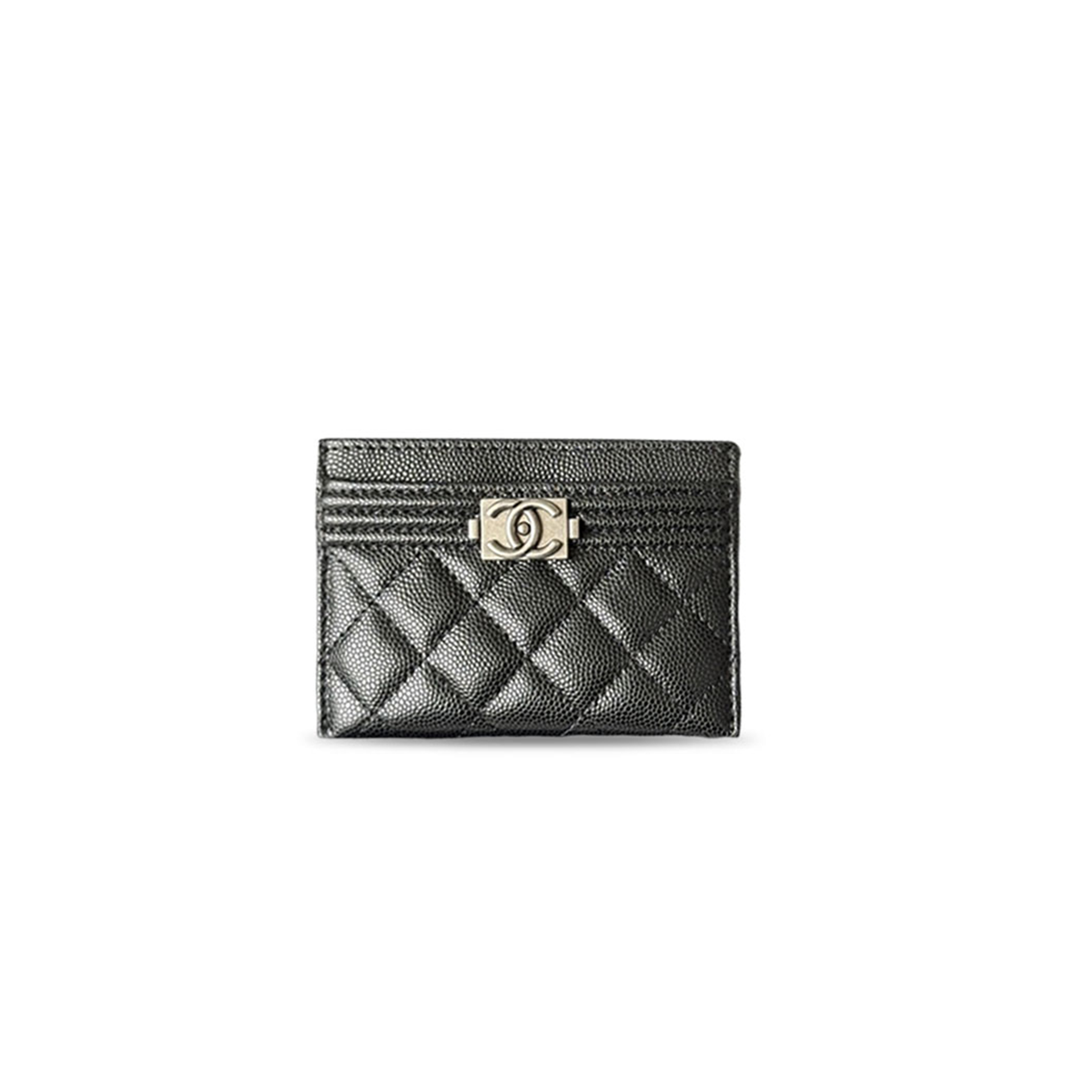 CHANEL MASTER QUILTED GRAINED CALFSKIN LEATHER BOY CARD HOLDER A84431 (11*7.5*1cm) 